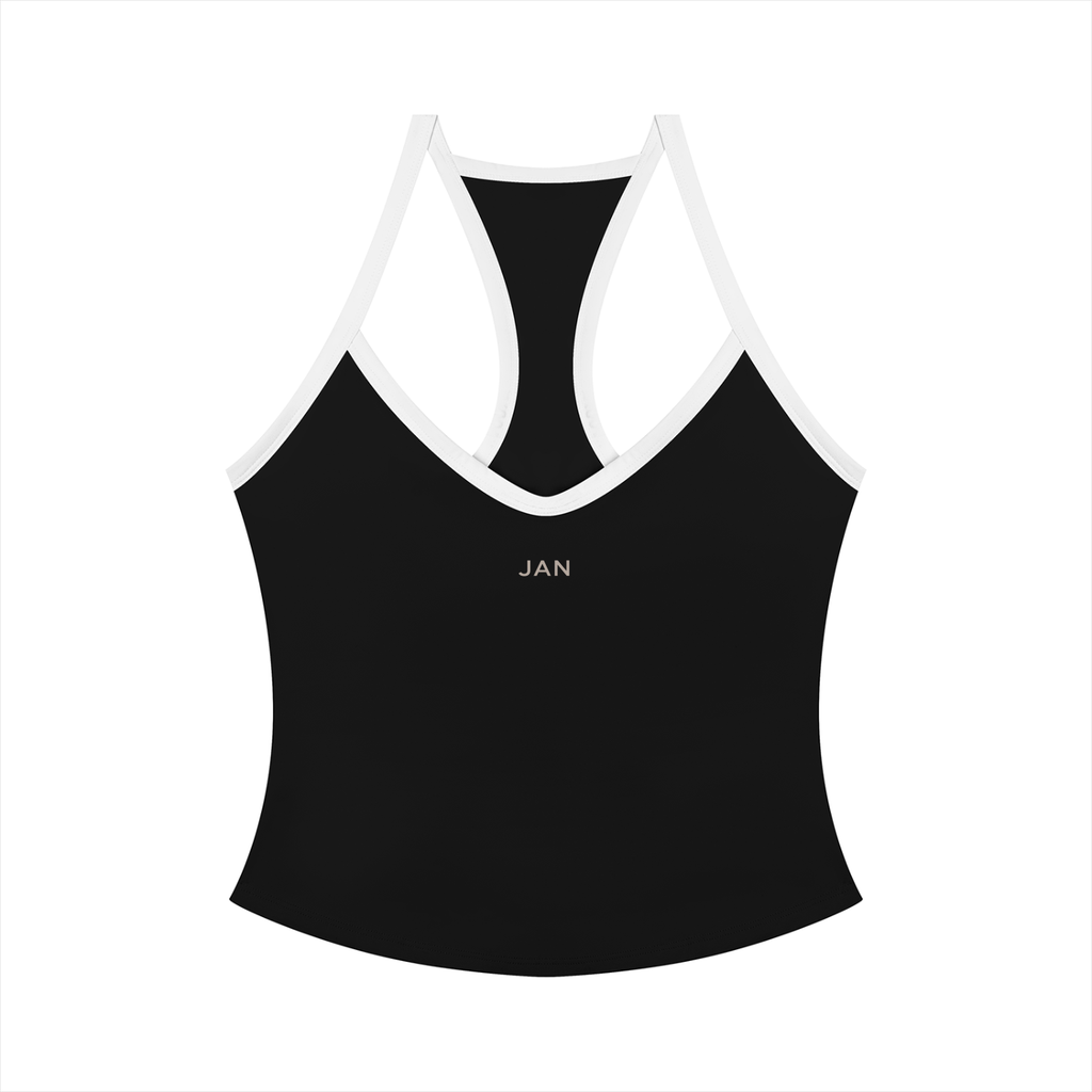 Women's Contrast Halter Top – Built-In Bra, Gym, Tennis & Studio Activewear