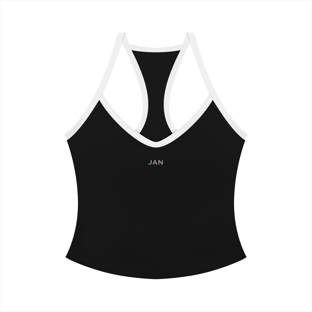 Women's Contrast Halter Top – Built-In Bra, Gym, Tennis & Studio Activewear